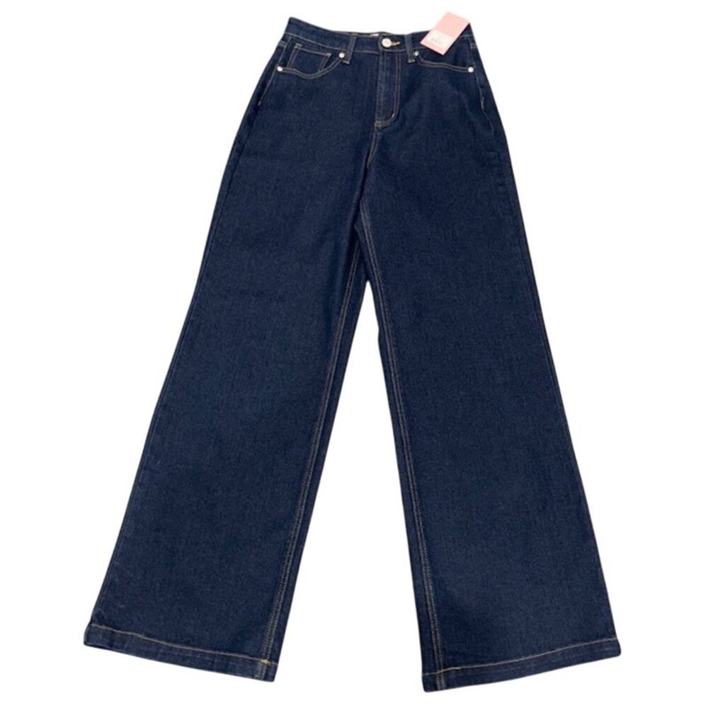NWT Juicy Couture Lunita High Rise Wide Leg Bling Stone Jeans Y2K Style 7/28